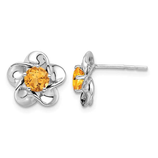 Sterling silver citrine earrings