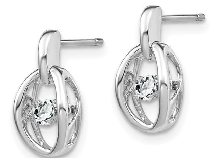 Sterling Silver Earrings Style QBE32APR - Classique Jewelry Inc.
