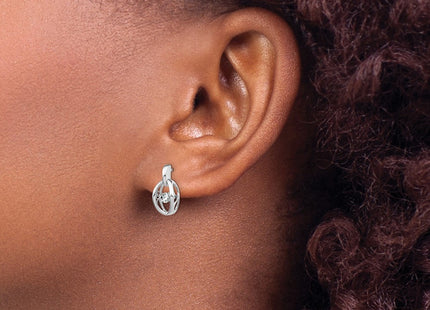 Sterling Silver Earrings Style QBE32APR - Classique Jewelry Inc.