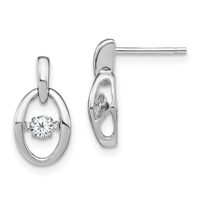 Sterling Silver Earrings Style QBE32APR - Classique Jewelry Inc.