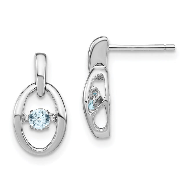 Sterling Silver Earrings Style QBE32MAR - Classique Jewelry Inc.