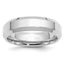 Sterling Silver Rhodium-plated Bevel Edge Size 6.5 Band