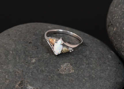 Landstrom's Mt. Rushmore Black Hills Sterling Silver 12K Gold Accents Lab Created Opal Ring