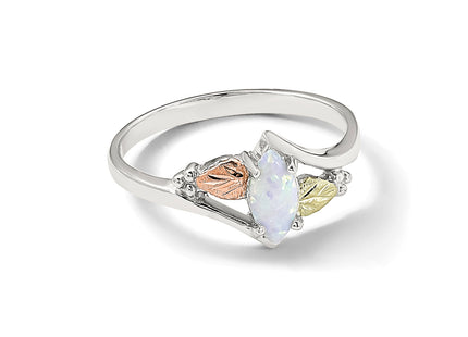 Landstrom's Mt. Rushmore Black Hills Sterling Silver 12K Gold Accents Lab Created Opal Ring