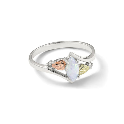 Landstrom's Mt. Rushmore Black Hills Sterling Silver 12K Gold Accents Lab Created Opal Ring