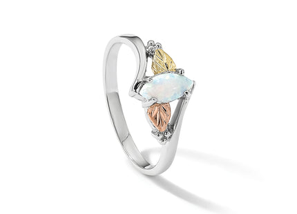 Landstrom's Mt. Rushmore Black Hills Sterling Silver 12K Gold Accents Lab Created Opal Ring