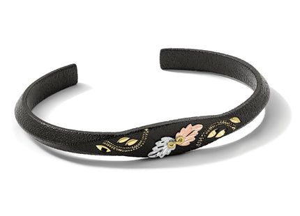 Landstrom's Mt. Rushmore Black Hills Base Metal Black Powder Coated with 10K Tri-color Accents Bangle