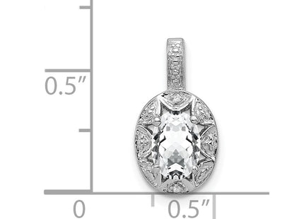 Sterling silver topaz pendant, further view