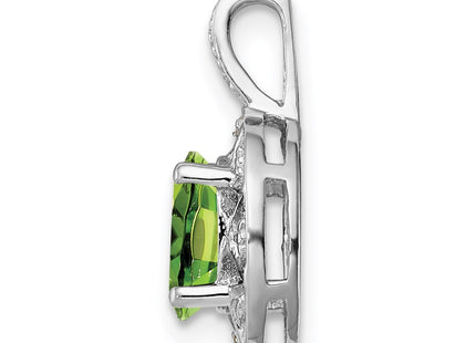 Sterling silver peridot pendant, alternate view