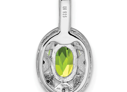 Sterling silver peridot pendant, another view