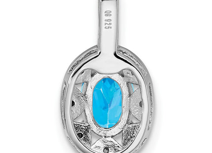 Sterling silver blue topaz pendant, another view