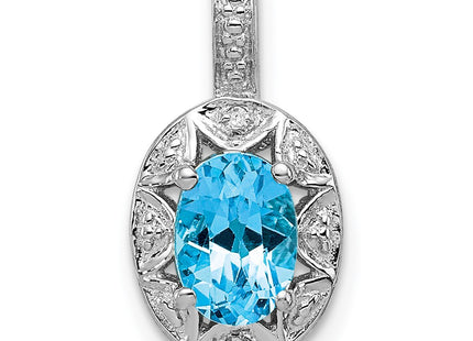 Sterling silver blue topaz pendant