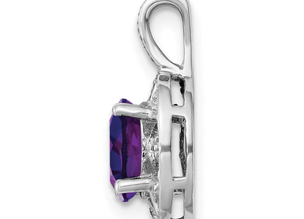 Sterling silver amethyst pendant, alternate view