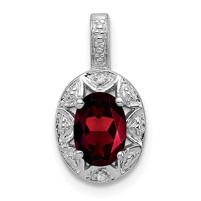Sterling silver garnet pendant