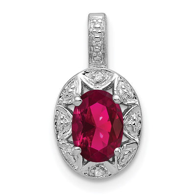 Sterling silver ruby pendant