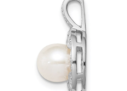Sterling silver pearl pendant, alternate view