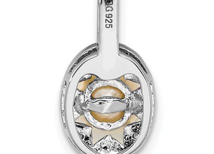 Sterling silver pearl pendant, another view