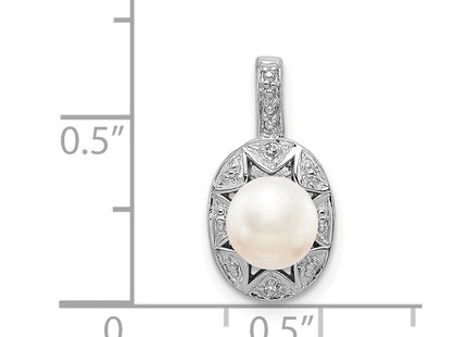 Sterling silver pearl pendant, further view