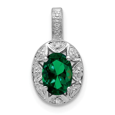 Sterling silver emerald pendant