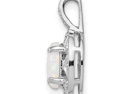 Sterling silver opal pendant, alternate view