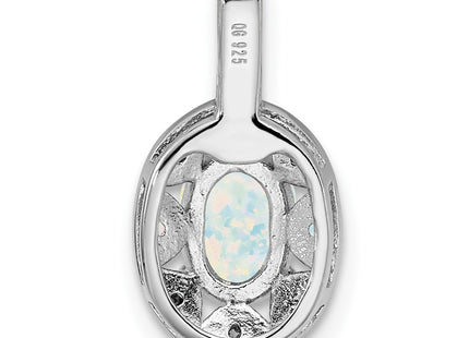 Sterling silver opal pendant, further view
