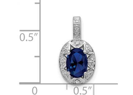 Sterling silver sapphire pendant, further view