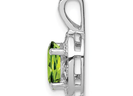 Sterling silver peridot pendant, alternate view