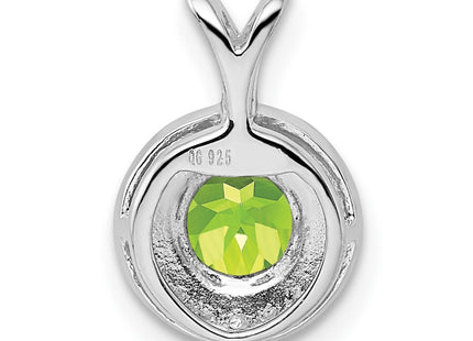 Sterling silver peridot pendant, another view