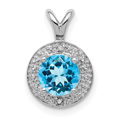 Sterling silver blue topaz pendant