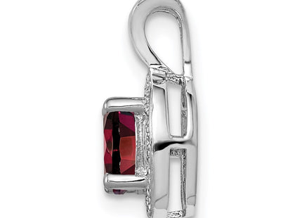 Sterling silver garnet pendant, alternate view