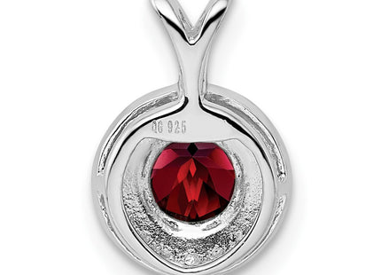 Sterling silver garnet pendant, another view
