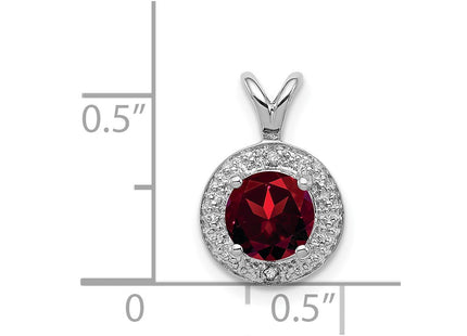 Sterling silver garnet pendant, further view