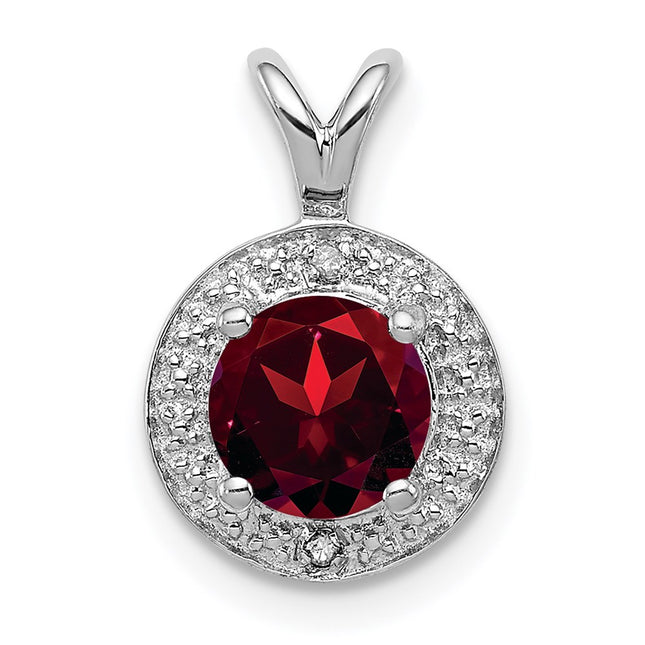 Sterling silver garnet pendant