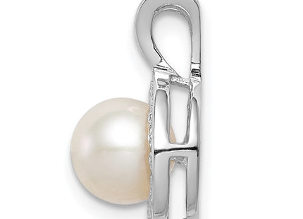 Sterling silver pearl pendant, alternate view