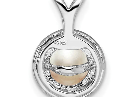 Sterling silver pearl pendant, another view