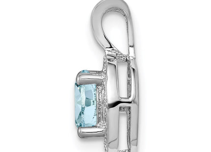 Sterling silver aquamarine pendant, alternate view