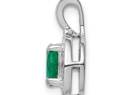 Sterling silver emerald pendant, alternate view