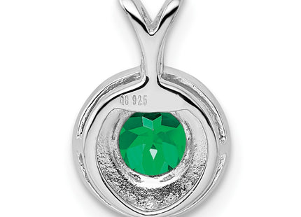 Sterling silver emerald pendant, another view