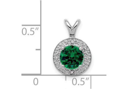 Sterling silver emerald pendant, further view