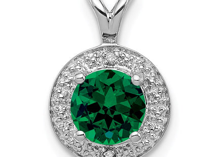 Sterling silver emerald pendant