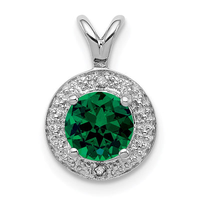 Sterling silver emerald pendant