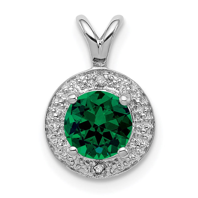 Sterling silver emerald pendant