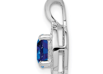 Sterling silver sapphire pendant, alternate view