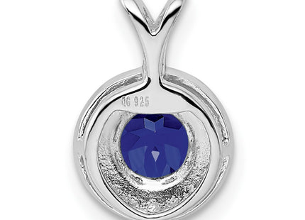 Sterling silver sapphire pendant, another view
