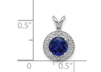 Sterling silver sapphire pendant, further view
