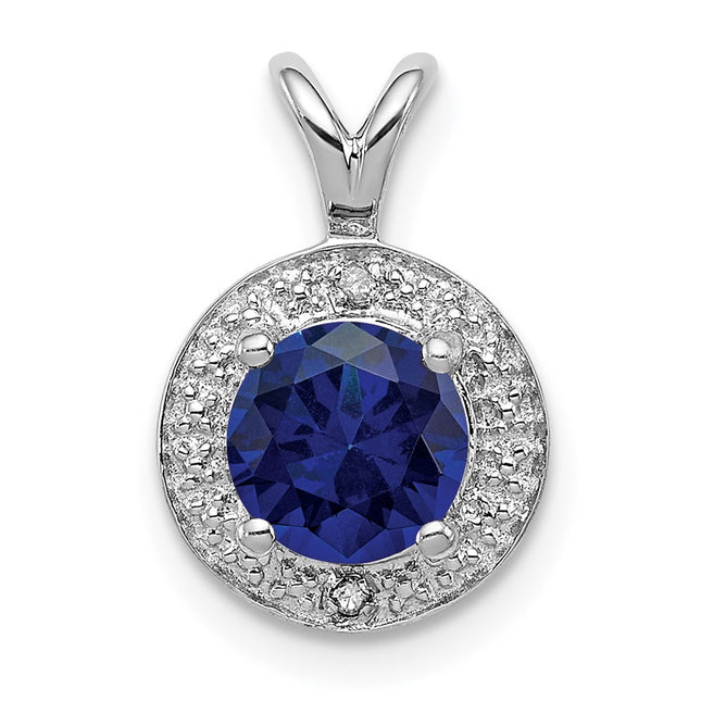Sterling silver sapphire pendant