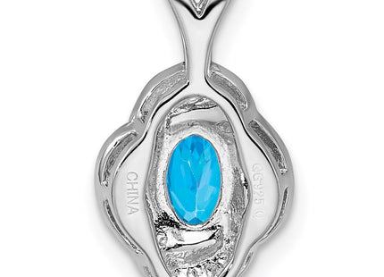 Sterling silver blue topaz pendant, further view