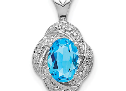 Sterling silver blue topaz pendant