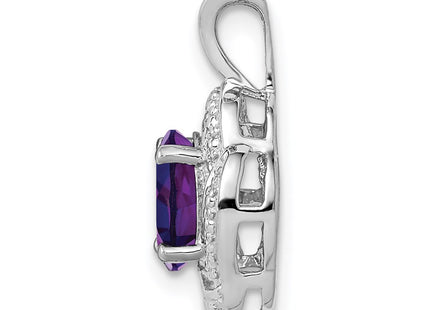 Sterling silver amethyst pendant, alternate view