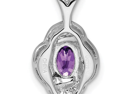 Sterling silver amethyst pendant, another view